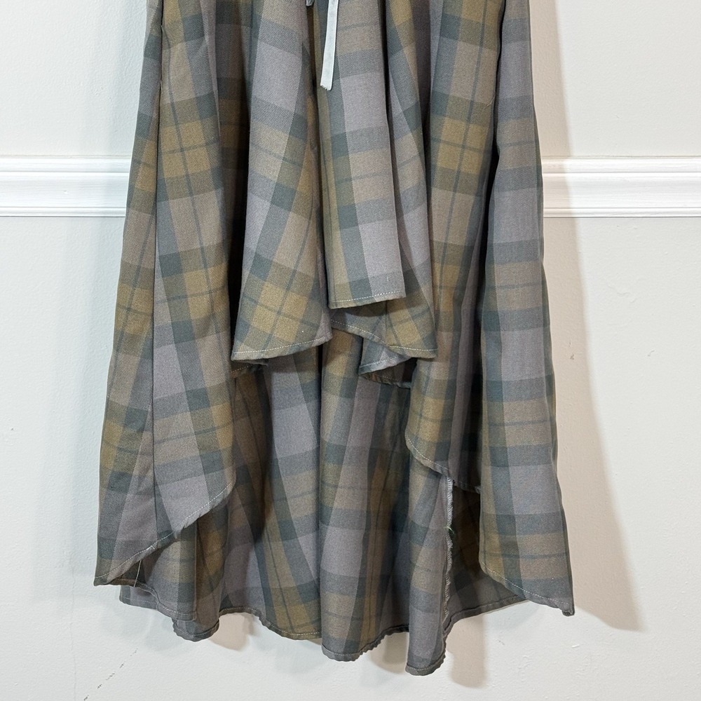 Her Universe OutlanderDress Womens Sz S White Gray Brown Tartan Lace Up Hi Low - Picture 4 of 12